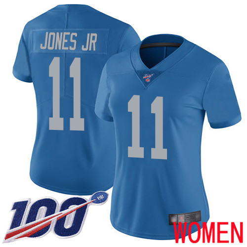 Detroit Lions Limited Blue Women Marvin Jones Jr Alternate Jersey NFL Football #11 100th Season Vapor Untouchable->women nfl jersey->Women Jersey